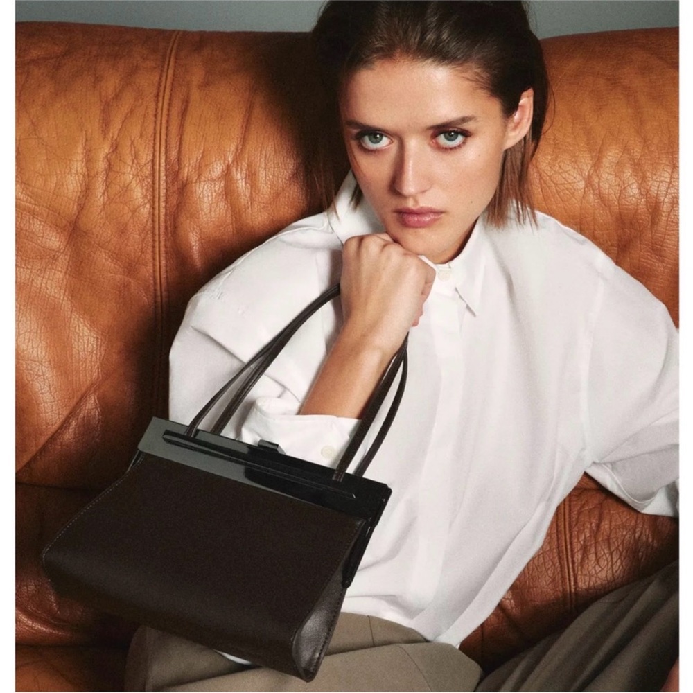 NWOT Zara Dark Brown Leather Shoulder Bag